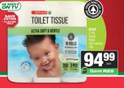 Spar 2 Ply Toilet Rolls 350 Sheets 18s