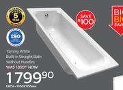 Tammy White Built In Straight Bath Without Handles 1700 x 700mm
