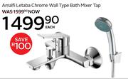 Amalfi Letaba Chrome Wall Type Bath Mixer Tap