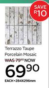 Terrazzo Taupe Porcelain Mosaic 284 x 296mm