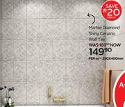 Marble Diamond Shiny Ceramic Wall Tile 250 x 400mm-Per Sqm