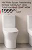 Mia White Square Freestanding Rimless Toilet & Soft Close Toilet Seat