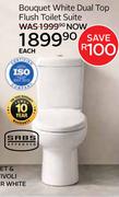 Bouquet White Dual Top Flush Toilet Suite