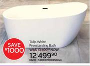 Tulip White Freestanding Bath 1400 x 700 x 650mm