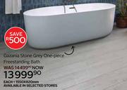 Gazania Stone Grey One Piece Freestanding Bath 1550 x 820mm