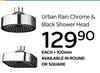Urban Rain Chrome & Black Shower Head 100mm
