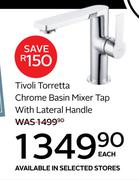 Tivoli Torretta Chrome Basin Mixer Tap With Lateral Handle
