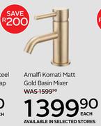 Amalfi Komati Matt Gold Basin Mixer