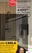 Trevi Stix Black Wall Mounted Shower Screen 1500 x 2000mm