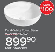Darab White Round Basin 420 x 420mm