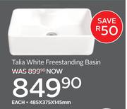 Talia White Freestanding Basin 485 x 375 x 145mm