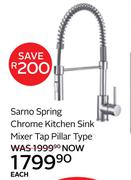 Sarno Spring Chrome Kitchen Sink Mixer Tap Pillar Type