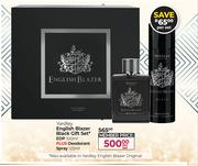 Yardley Enlish Blazer Black Gift Set EDP 100ml Plus Deodorant Spray 125ml-Per Set