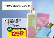 Nature's Nourishment Pineapple & Cedar Bath & Body Bucket Set 5 Piece-Per Set