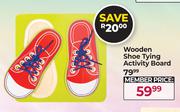 Wooden Shoe Tying Activity Board
