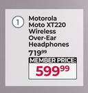 Motorola Moto XT220 Wireless Over-Ear Headphones