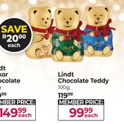 Lindt Chocolate Teddy-100gm Each