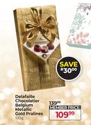 Delafaille Chocolatier Belgium Metallic Gold Pralines-100gm