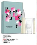 Issey Miyake L'Eau d'Issey EDT 100ml + Travel Spray EDT 10ml & Body Lotion 50ml-Per Set