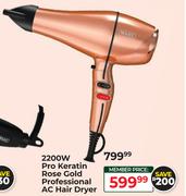 Wahl 2200W Pro Keratin Rose Gold Professional AC Hair Dryer