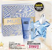 Mugler Angel Gift Set (EDP 100ml Plus Free Body Lotion 50ml & Purse Spray EDP 10ml)-Per Set