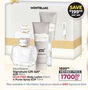 Montblanc Signature Gift Set (EDP 90ml Plus Free Body Lotion 100ml & Purse Spray EDP 7.5ml)-Per Set