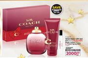 Coach Wild Rose Gift Set (EDT 90ml Plus Free Body Lotion 100ml & Travel Spray EDT 7.5ml)-Per Set