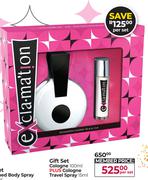 Exclamation Gift Set (Cologne 100ml Plus Cologne Travel Spray 15ml)-Per Set