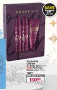 Yardley London Gorgeous Gift Set (2 x Body Spray 90ml Plus Perfumed Body Lotion 150ml)-Per Set