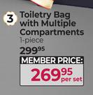 Toiletry Bag (1-Piece) With Multiple Compartments-Per Set
