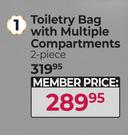 Toiletry Bag (2-Piece) With Multiple Compartments