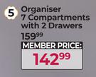 Organiser 7 Compartments With 2 Drawers