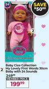 Baby Cico Collection My Lovely First Words 30cm Baby With 24 Sound