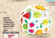 Intex Wet Set Collection Lively Print Beach Ball Assorted