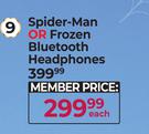 Spider-Man or Frozen Bluetooth Headphones-Each