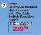 Stitch Bluetooth Padded Headphones With Decibels Switch Function