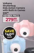 Volkano Shutterbug Kids Action Camera With Built-In Games-Each