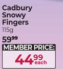 Cadbury Snowy Fingers-115g Each
