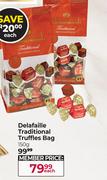 Delafaille Traditional Truffles Bag-150g Each
