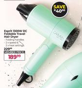 Carmen Esprit 1300W DC Foldable Travel Hair Dryer