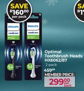 Philips Optimal Toothbrush Heads 2 Pack HX6062/87-Per Pack