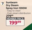 Sunbeam Dry Steam Spray Iron 1200W