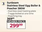 Sunbeam Stainless Steel Egg Boiler & Poacher 380W