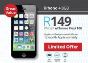 Apple iPhone 4 8GB-On uChoose Flexi 100