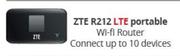 ZTE R212 LTE Portable Wi-Fi Router Connect Up To 10 Devices-On 3GB