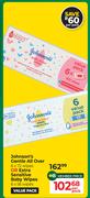 Johnson's Gentle All Over 6 x 72 Wipes Or Extra Sensitive Baby Wipes 6 x 56 Wipes-Per Pack