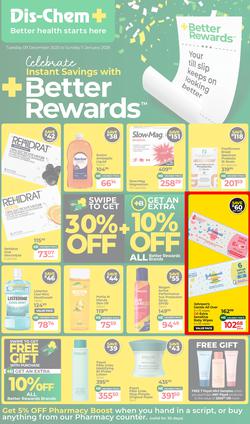 Dis-Chem : Celebrate Instant Savings With Better Rewards (09 December 2025 - 11 January 2026), page 1
