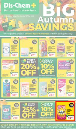Dis-Chem : Big Autumn Savings (14 April - 10 May 2026), page 1