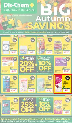 Dis-Chem : Big Autumn Savings (14 April - 10 May 2026), page 1