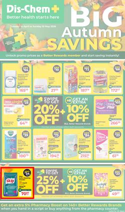 Dis-Chem : Big Autumn Savings (14 April - 10 May 2026), page 1